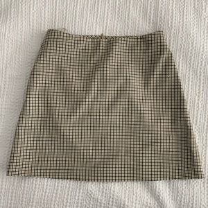 Aritzia Wilfred Renee Tan A-Line Plaid Skirt